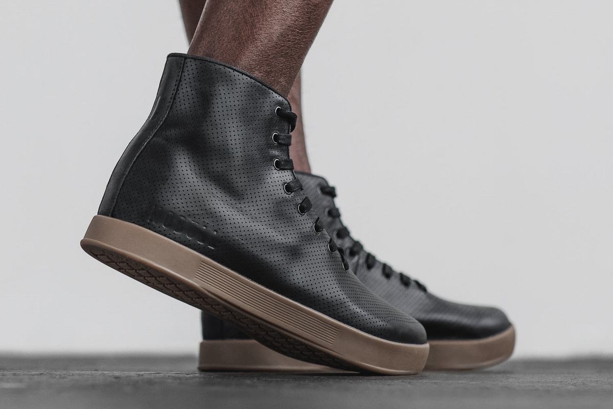 Nobull High-Top Leather Men's Trainers Black | Australia (NW7852)